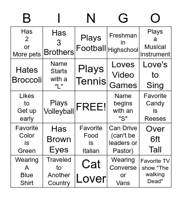 Nexus!!!!! Bingo Card