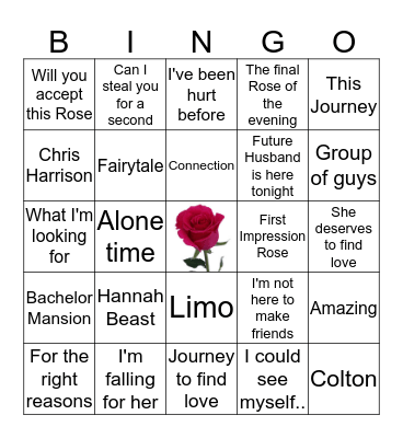 Bachelorette Bingo! Bingo Card