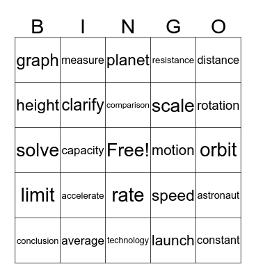 Unit 7 Bingo Card