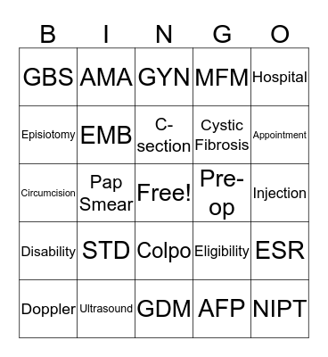 NCWS Bingo Card