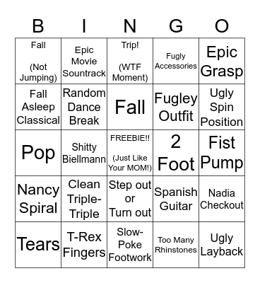 Olympic Skater Bingo (LADIES) Bingo Card