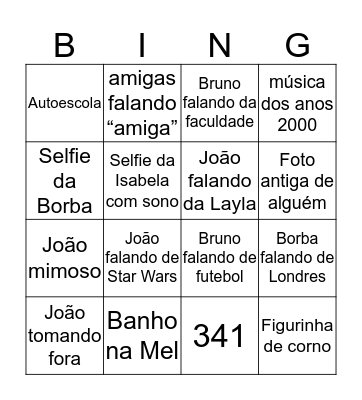 bingo dos futres Bingo Card