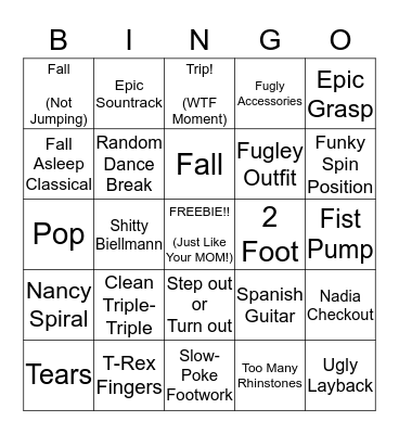 Olympic Skater Bingo (LADIES) Bingo Card