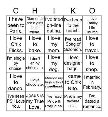 Bingo Card