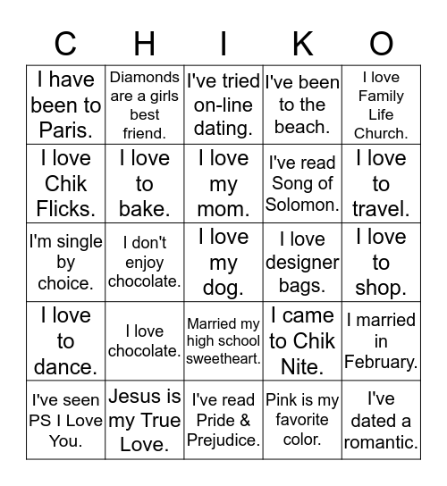 Bingo Card