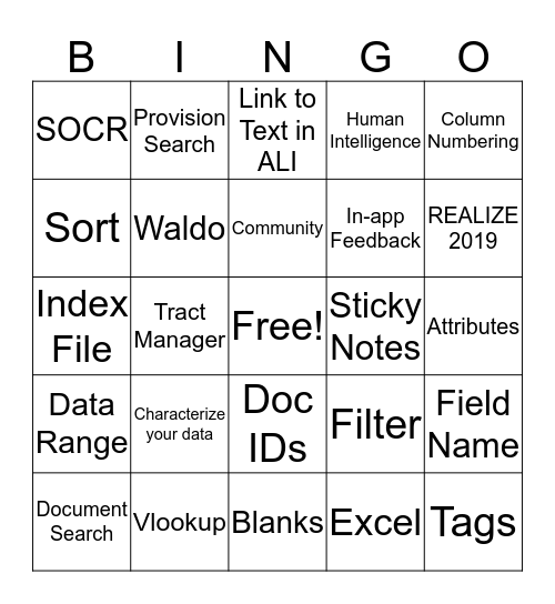 ALI Quick Wins and Tips & Tricks Bingo Card