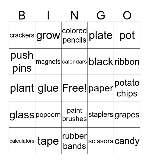 Unit 1 Bingo Card