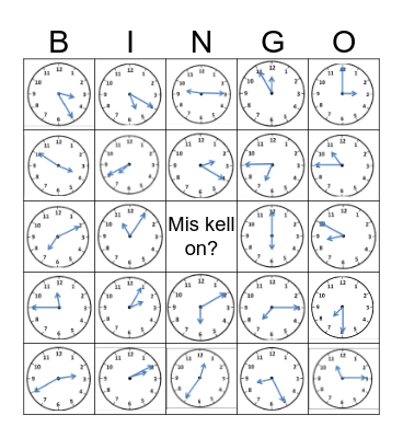 Time Bingo Card