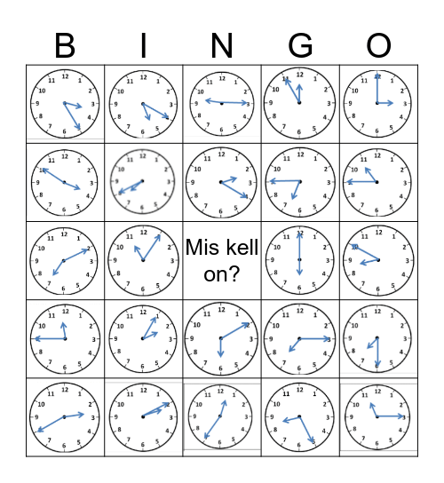 Time Bingo Card