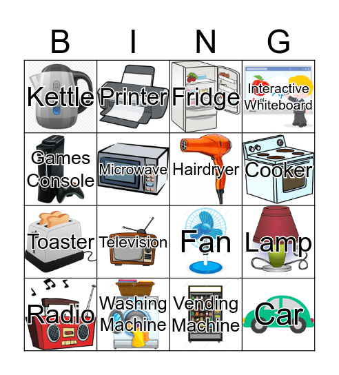 Machines Bingo Card