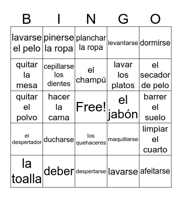 Rutinas Diarias Bingo Card