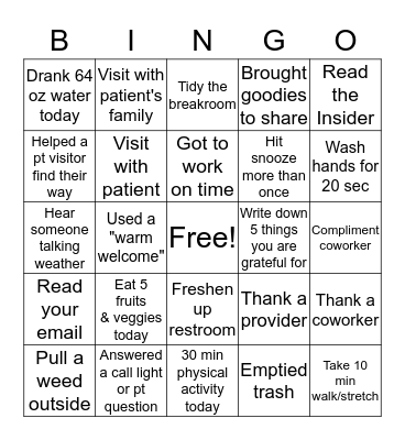 Hospital Week Bingo! Bingo Card