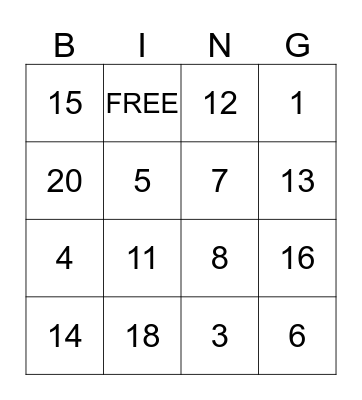 Addition/Subtraction Bingo! Bingo Card