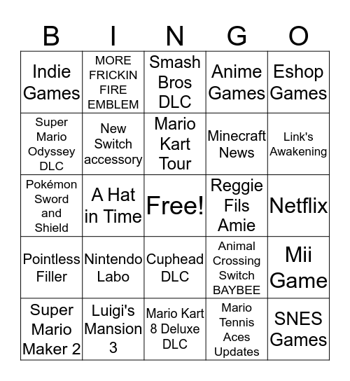 E3 Bingo Card! Bingo Card