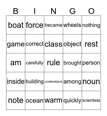 BINGO Card