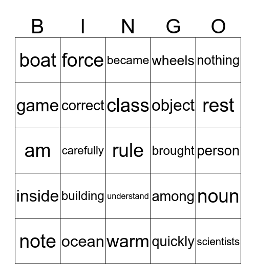 BINGO Card