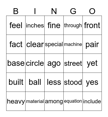 BINGO Card