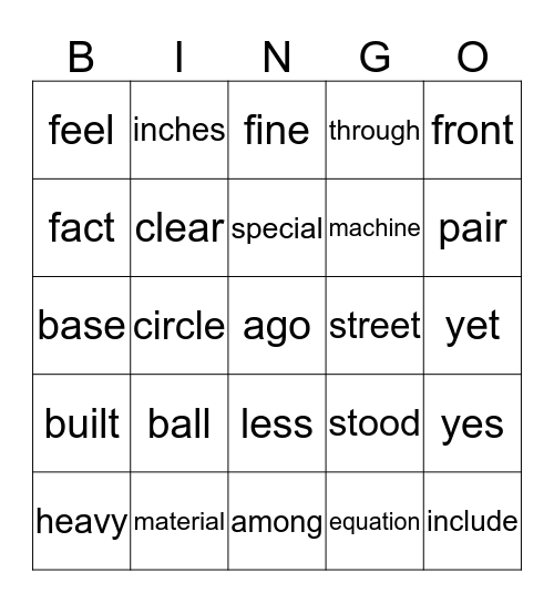 BINGO Card
