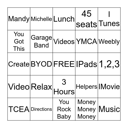 Mrs. Wisbrock's Goodnight Card Bingo Card