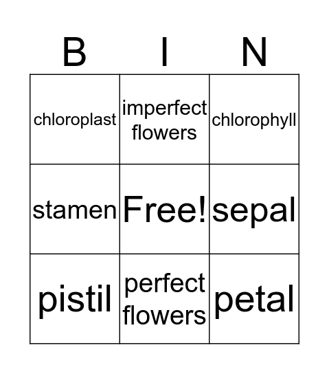 flowers Bingo Card