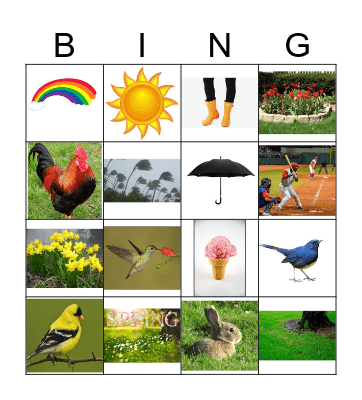la primavera Bingo Card