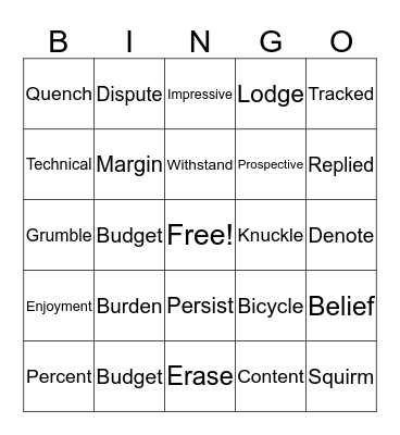 Sonday System Bingo Card