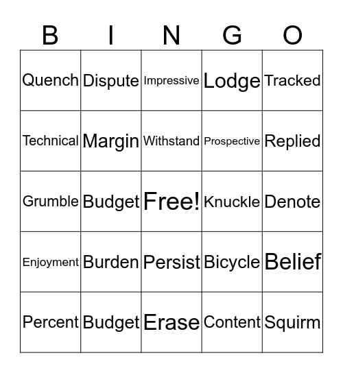 Sonday System Bingo Card