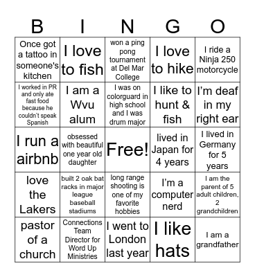 NEW HIRE BINGO Card
