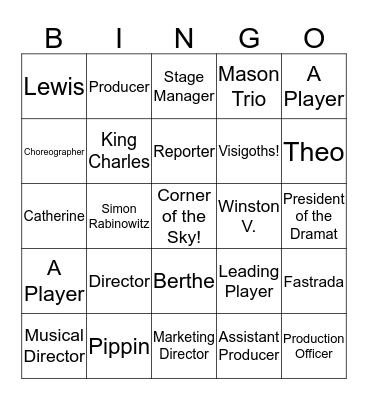 Pippin Bingo Card