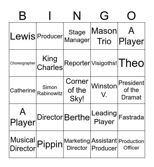 Pippin Bingo Card