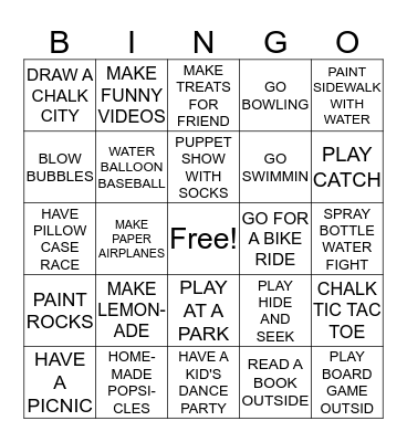 SUMMER BINGO BASH!! Bingo Card