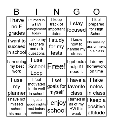 DJAMS Bingo Card