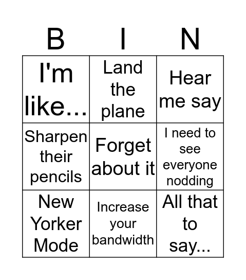 Dan Bingo Card