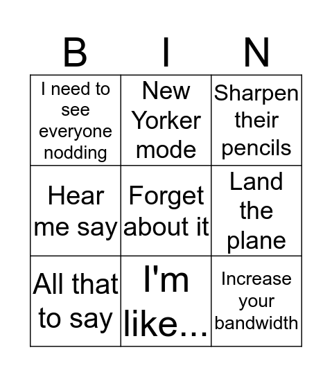 Dan Bingo Card