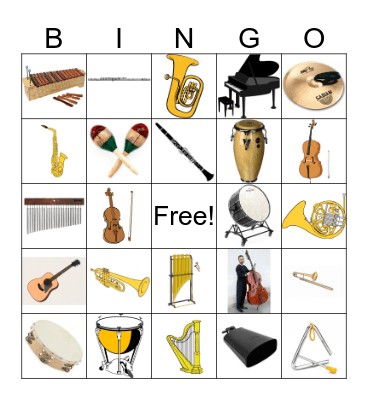 Instruments of the Orchestra BINGO Card