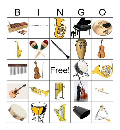 Instruments of the Orchestra BINGO Card
