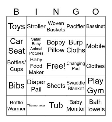 Baby Butler Bingo  Bingo Card