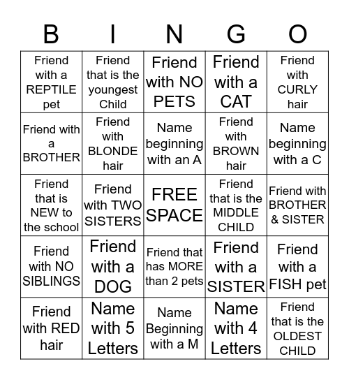 Bingo #3 Bingo Card