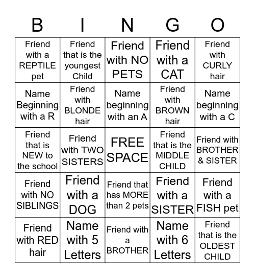 Bingo #4 Bingo Card