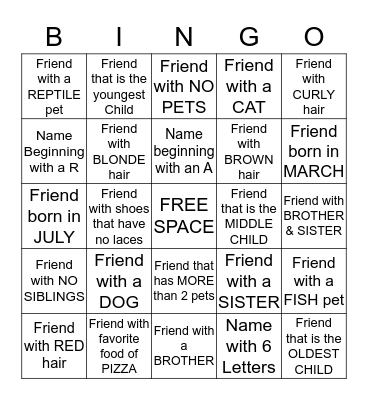 Bingo #8 Bingo Card