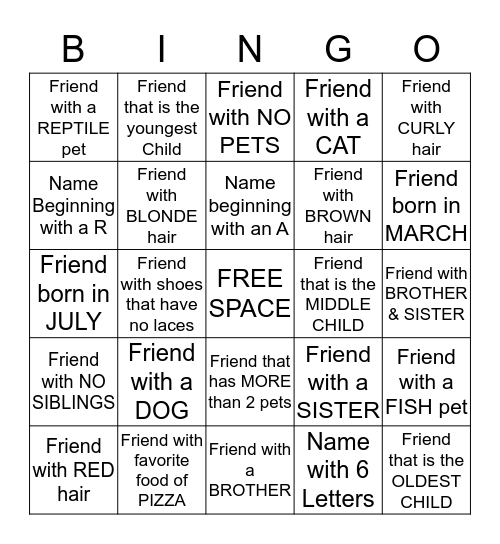 Bingo #8 Bingo Card