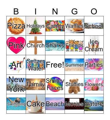 Nora's Birthday Bingo Card