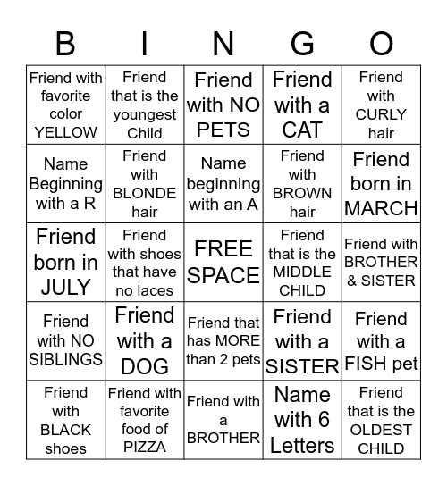 Bingo #10 Bingo Card