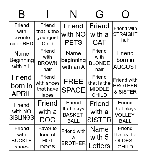 Bingo #24 Bingo Card