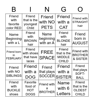 Bingo #25 Bingo Card