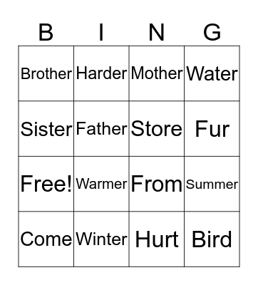 Bingo Card
