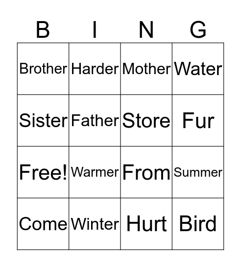 Bingo Card