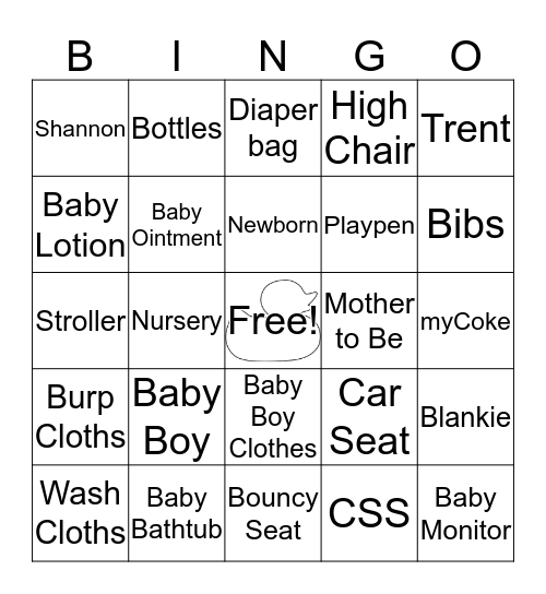Celebrate 3 babies Bingo Card
