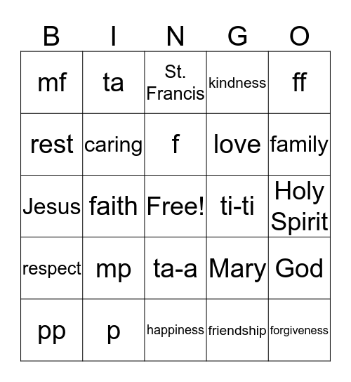 2-3 Bingo Card