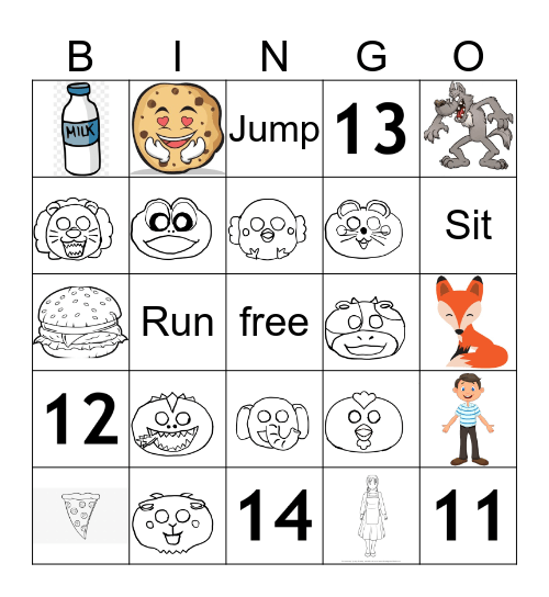 preschool activity Bingo Card
